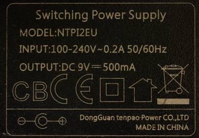 Detail štítku s údaji